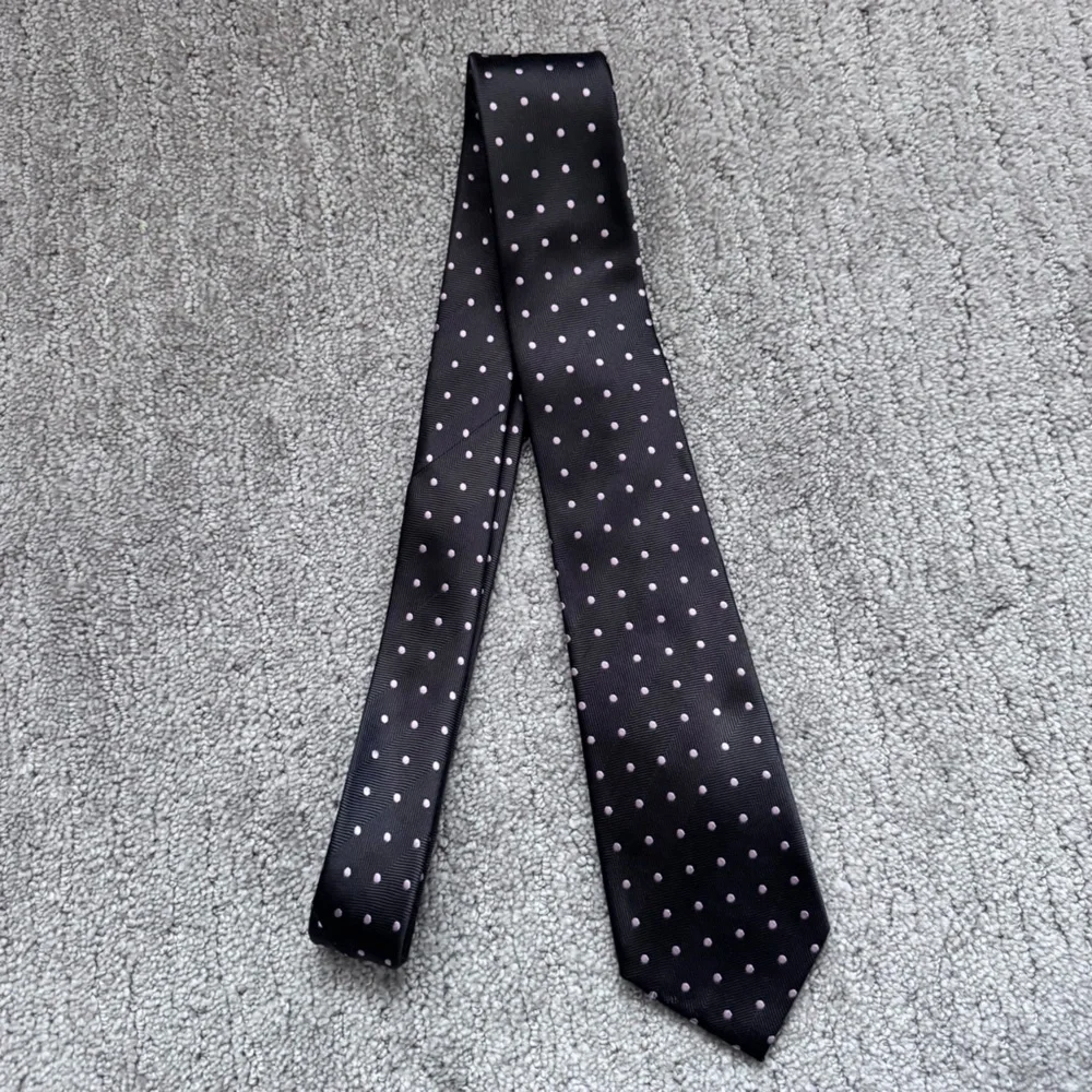 2/$20 Banana Republic 100% Silk Brown and Pink Polka Dot Tie